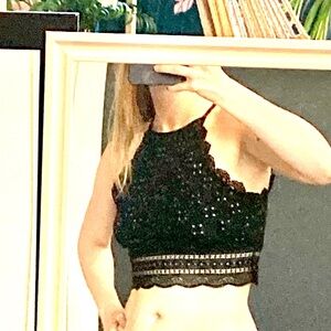Shein Black Lace Crop